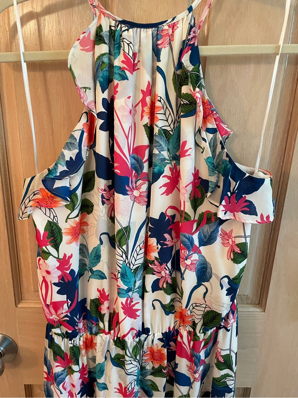 Parker Pink Floral High Low Sundress 100% Silk